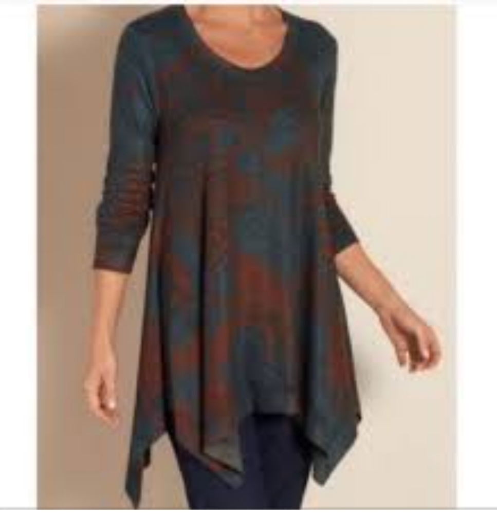 Soft Surroundings Blouse Tunic‎ Top Asimétrical.